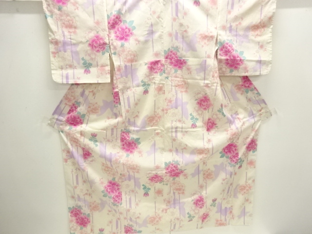 JAPANESE KIMONO / YUKATA / COTTON / FLOWERS